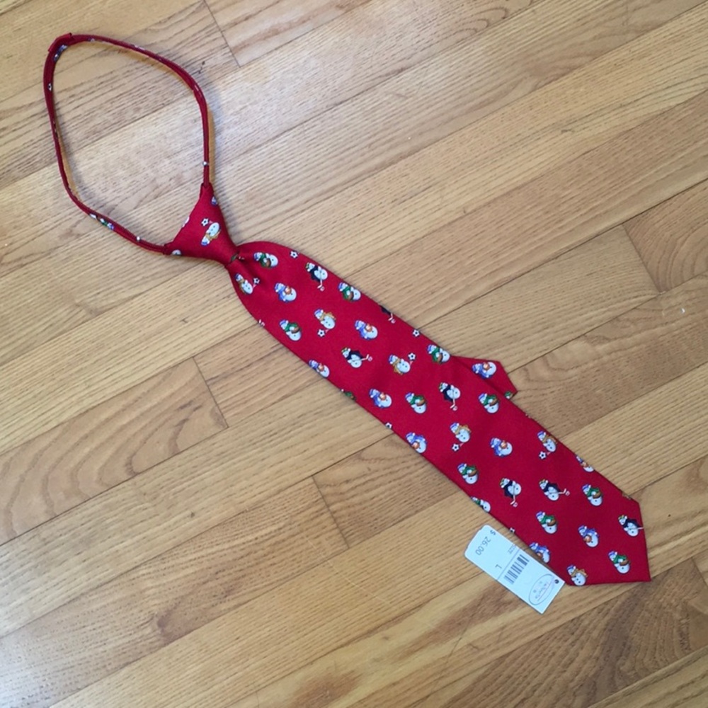Snowman Sports Theme Talbots Kids Zipper Tie. NWT, Size L